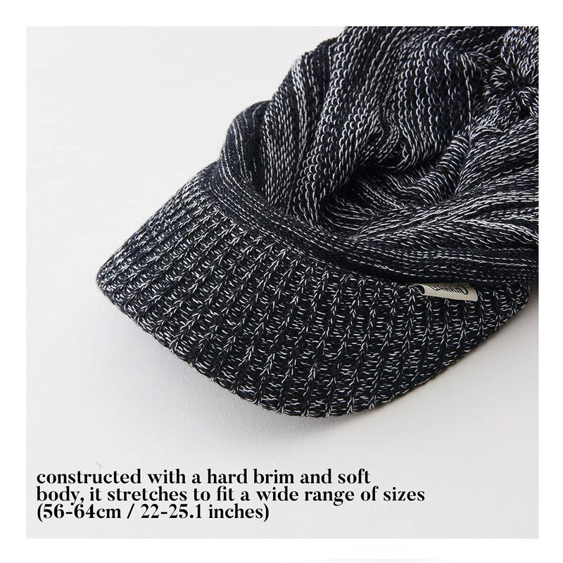 CHARM Mens Brimmed Knit Beanie - Womens Summer Slouchy Beanie Visor Hat Winter Slouch Knit Hats Warm Baggy Caps Gray - Image 3